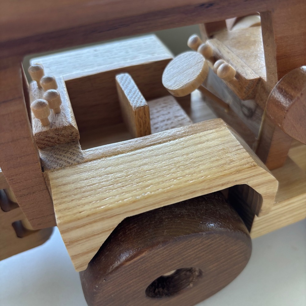 Handcrafted Wooden Excavator Backhoe Loader Heavy Equipment Construction Model - Picture 9 of 15